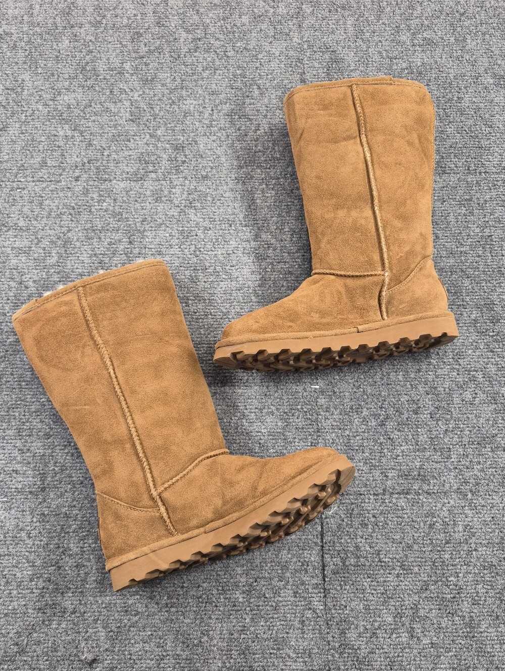 Bearpaw Elle Tall Hickory Suede Sheepskin Boots 63W-ELLE TALL